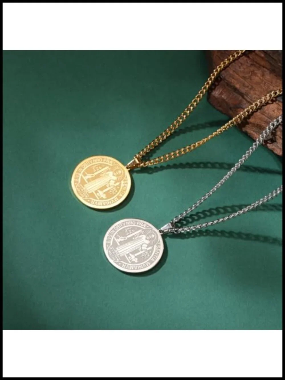 Saint Benedict Medal Necklace Stainless Steel Catholic Exorcism Pendant